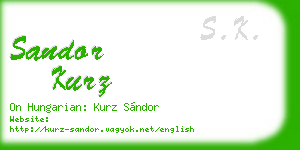 sandor kurz business card