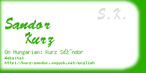 sandor kurz business card